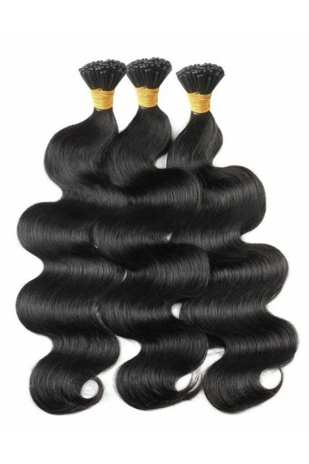 I Tip Black Hair Body Wave Remy Human Hair Extensions