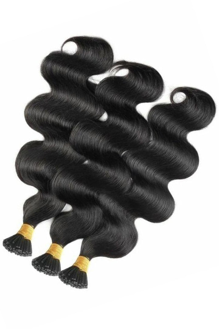 I Tip Black Hair Body Wave Remy Human Hair Extensions