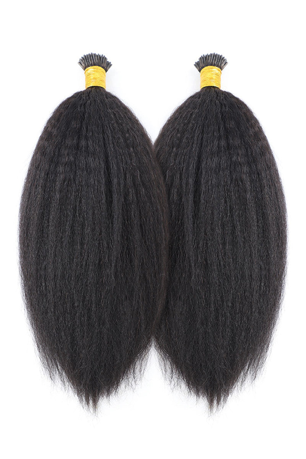 I Tip Black Hair Kinky Straight Remy Human Hair Extensions
