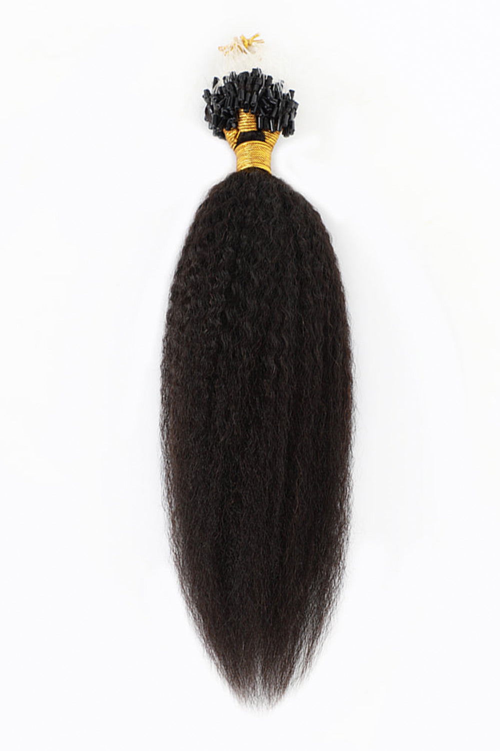 Micro Ring Human Hair Kinky Straight Extensions For Black Hair