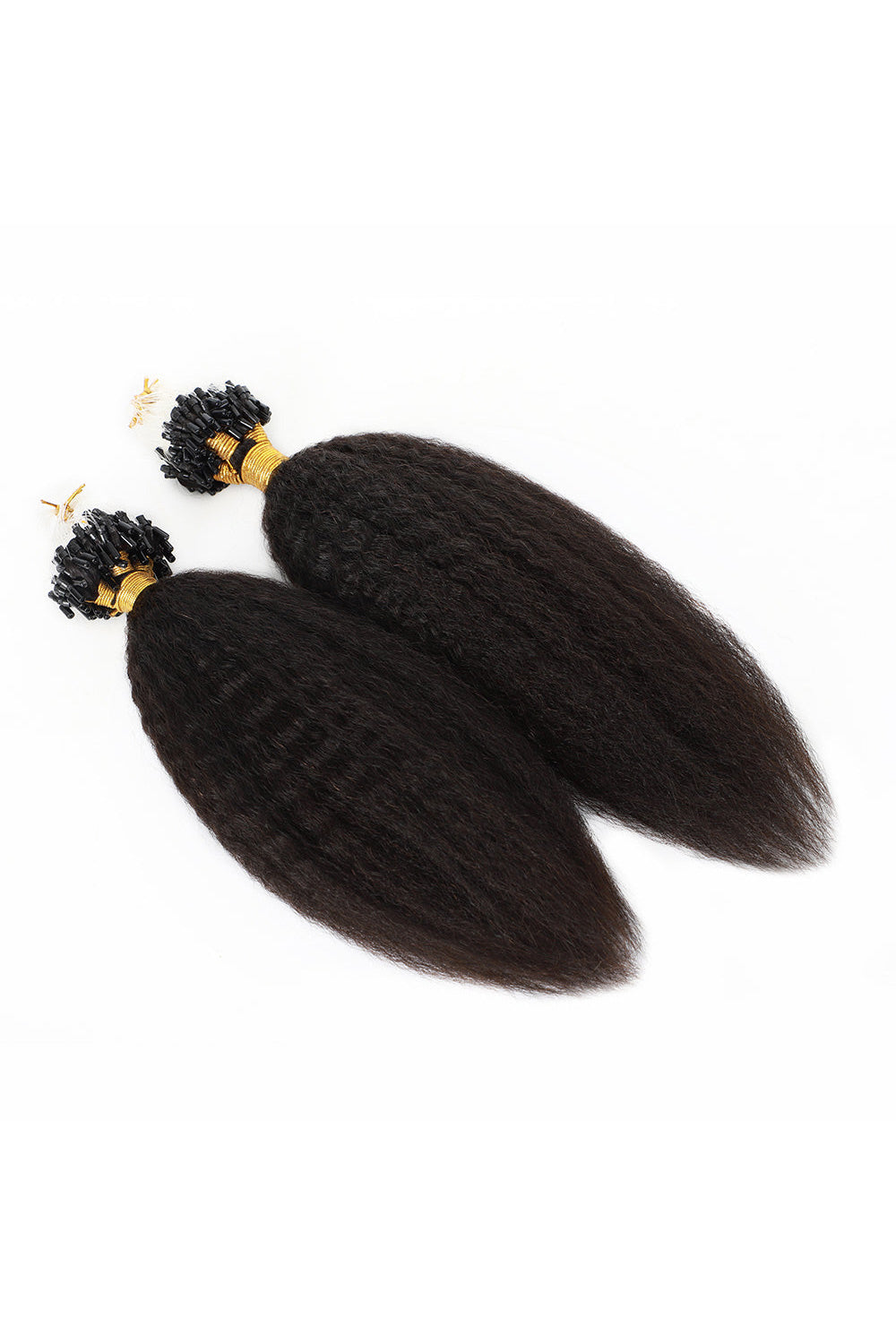 Micro Ring Human Hair Kinky Straight Extensions For Black Hair