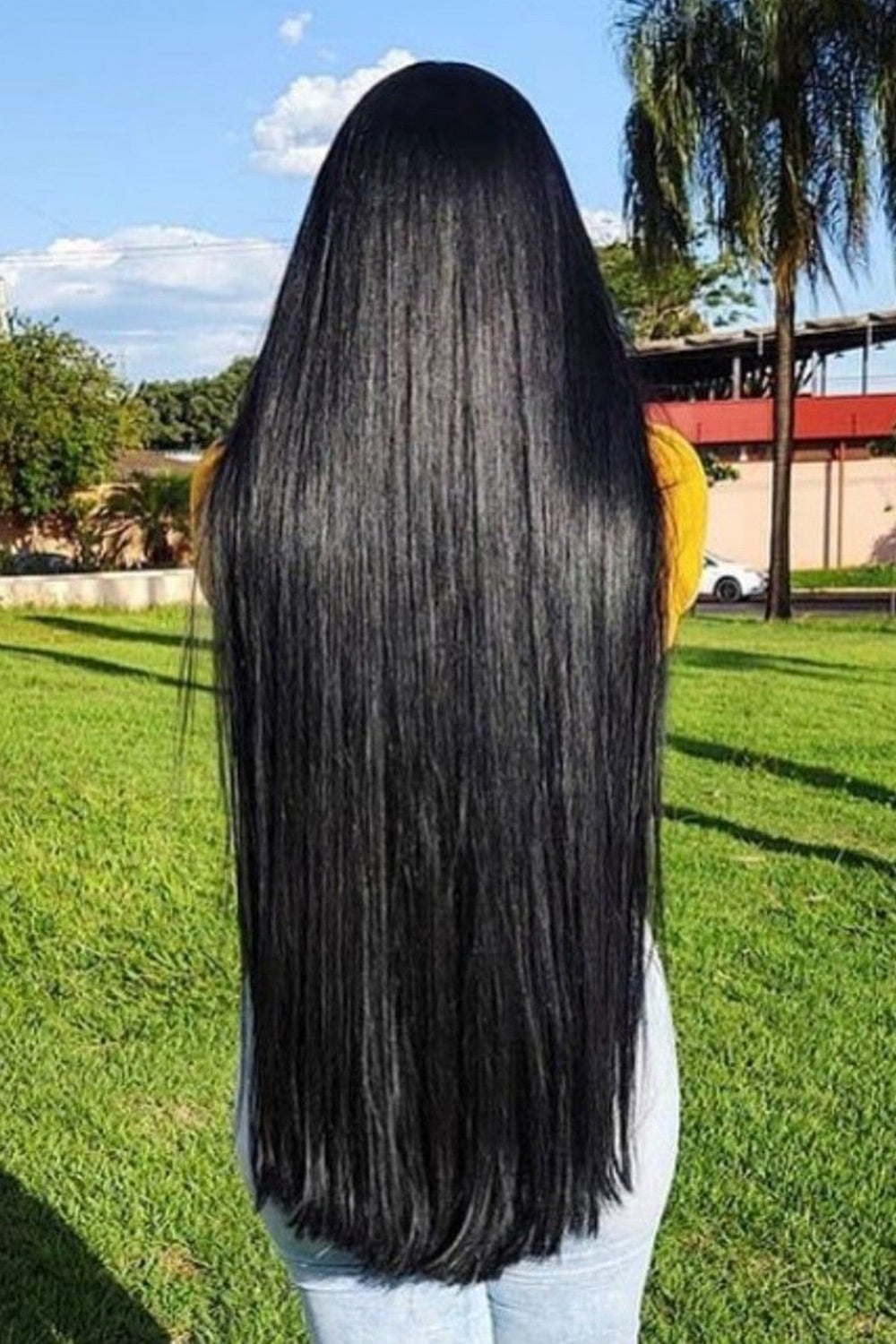 Cabello negro con punta Extensiones rectas de cabello humano Remy 